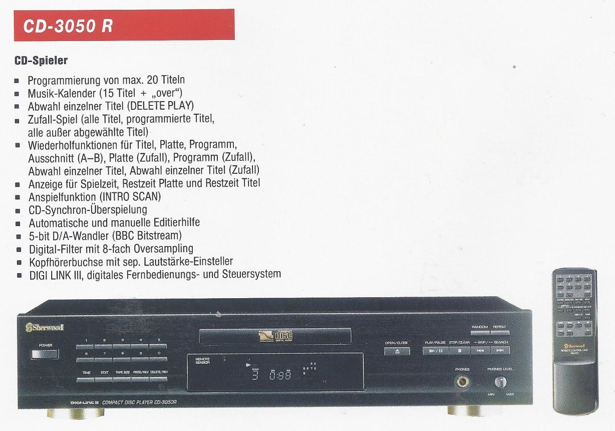 Sherwood CD-3050R • Extrait de catalogue allemand