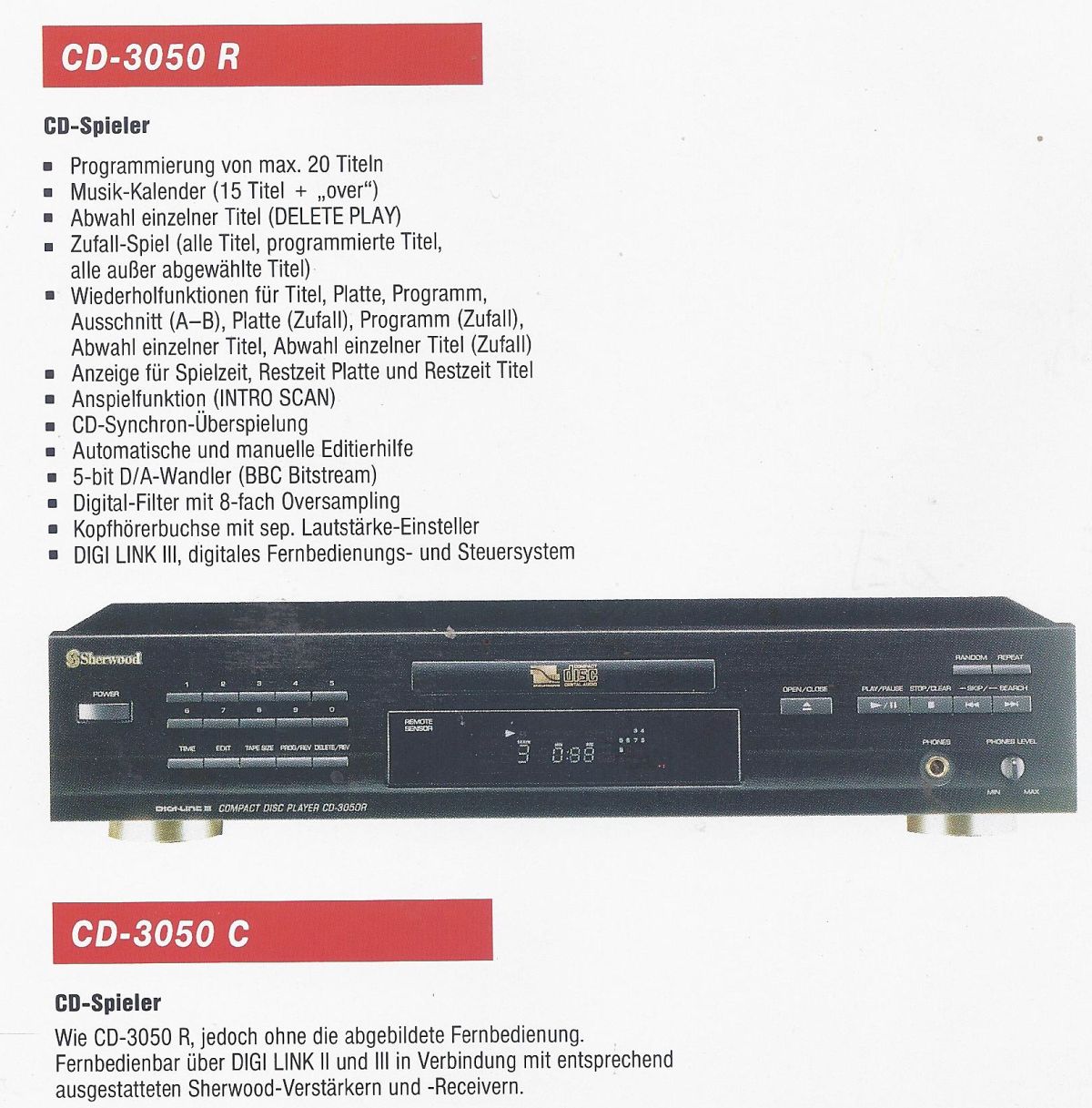 Sherwood CD-3050C • Extrait de catalogue allemand