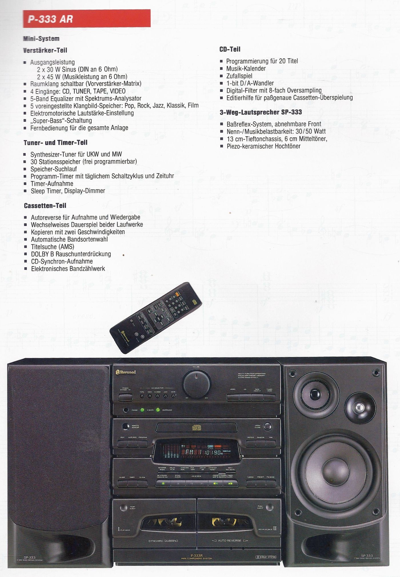 Sherwood P-333AR • Extrait de catalogue allemand