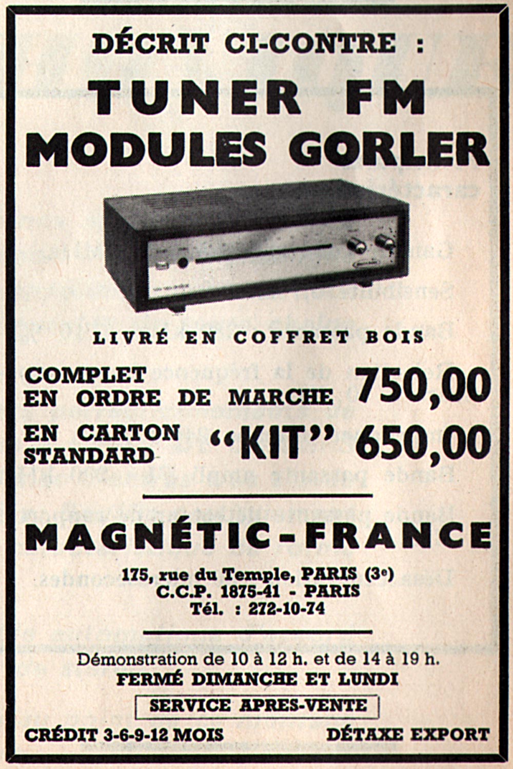 Tuner FM Professionnel (modules Görler) • Publicité