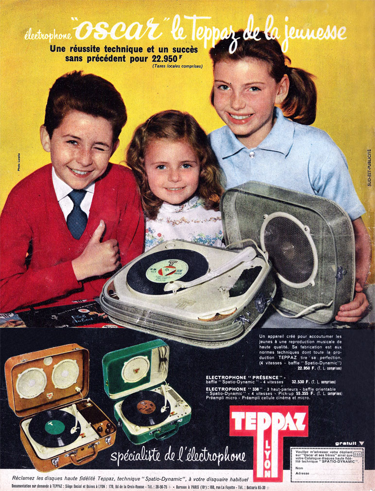 Publicité : Electrophone Oscar, le Teppaz de la jeunesse