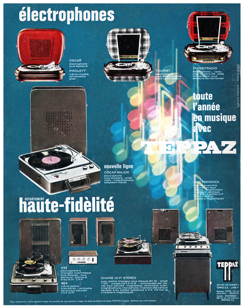 Publicité Paris Match, janvier 1967. Electrophones et haute-fidélité