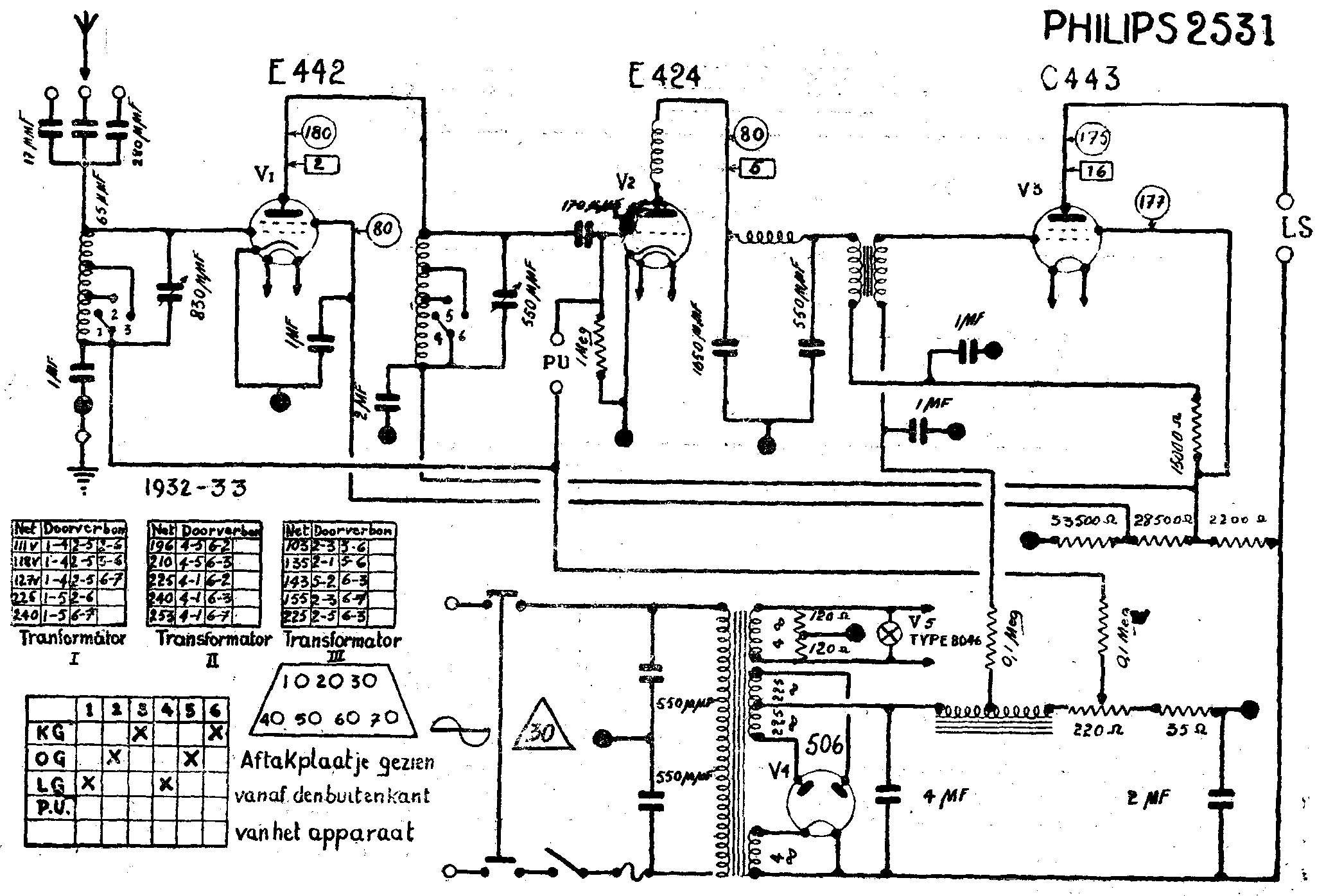 Philips 2531 Schéma Schémathèque Brans