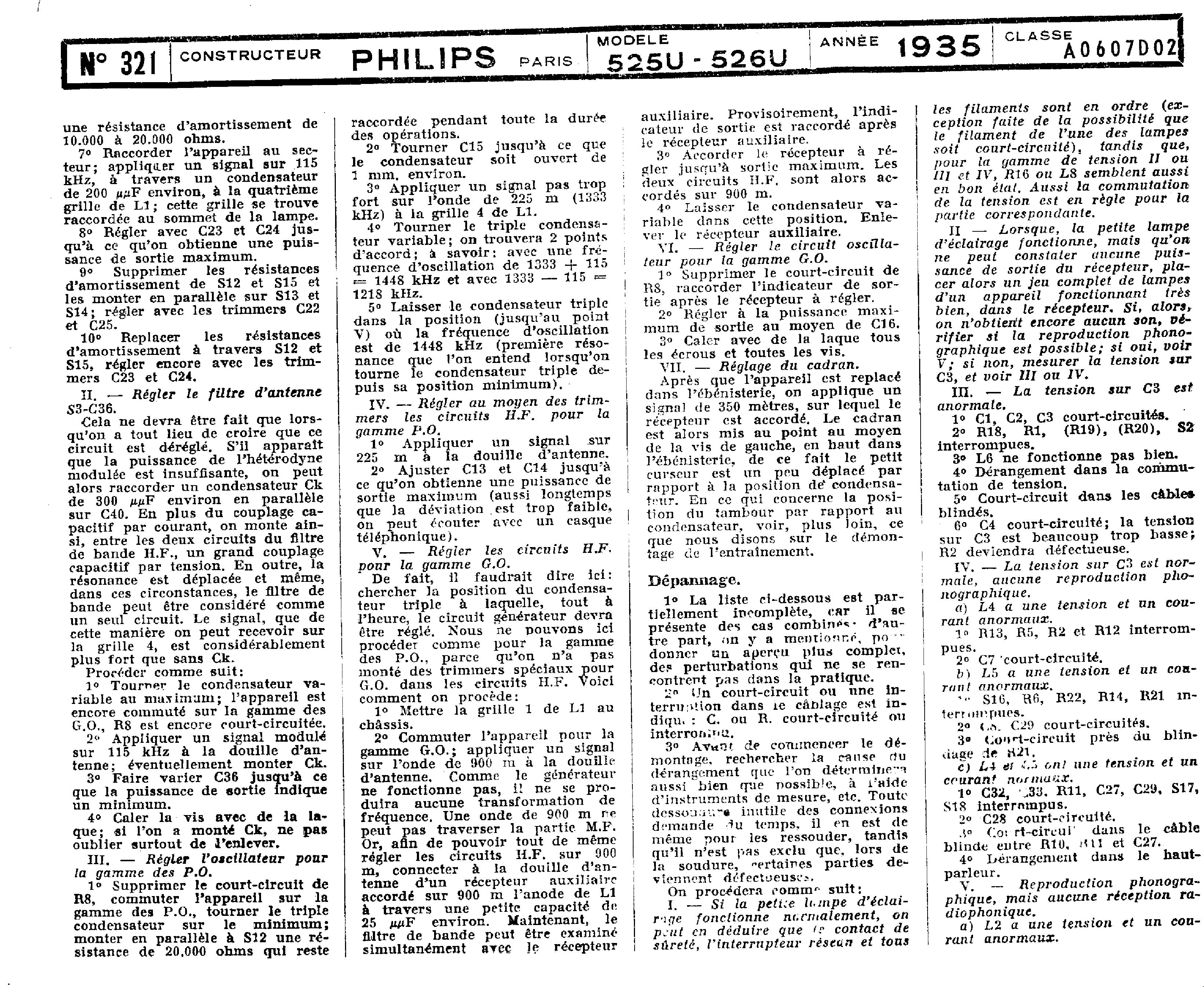 Philips 525 U Schéma Schémathèque Toute la Radio p.3