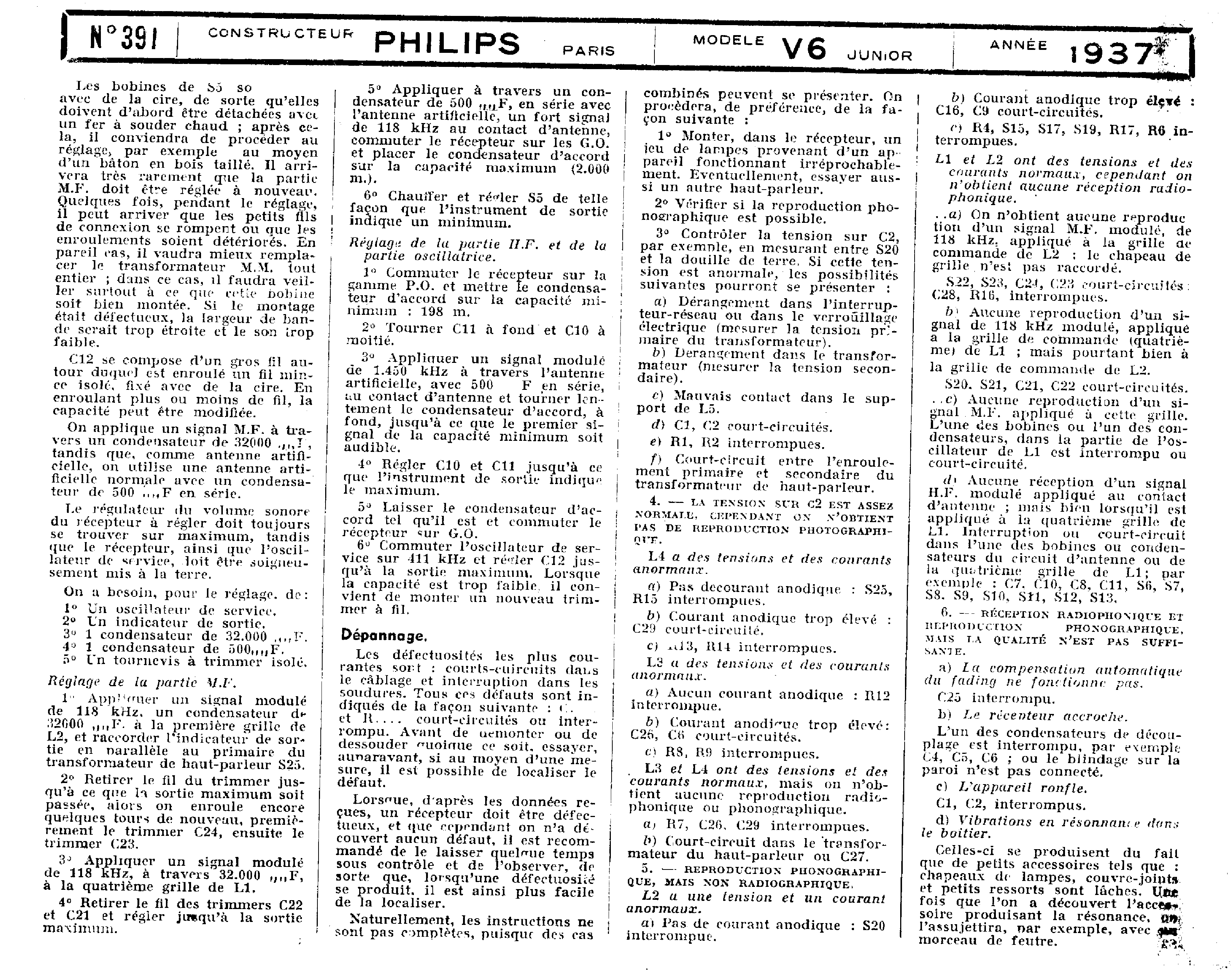 Philips V 6 A Schéma Schémathèque Toute la Radio p.2