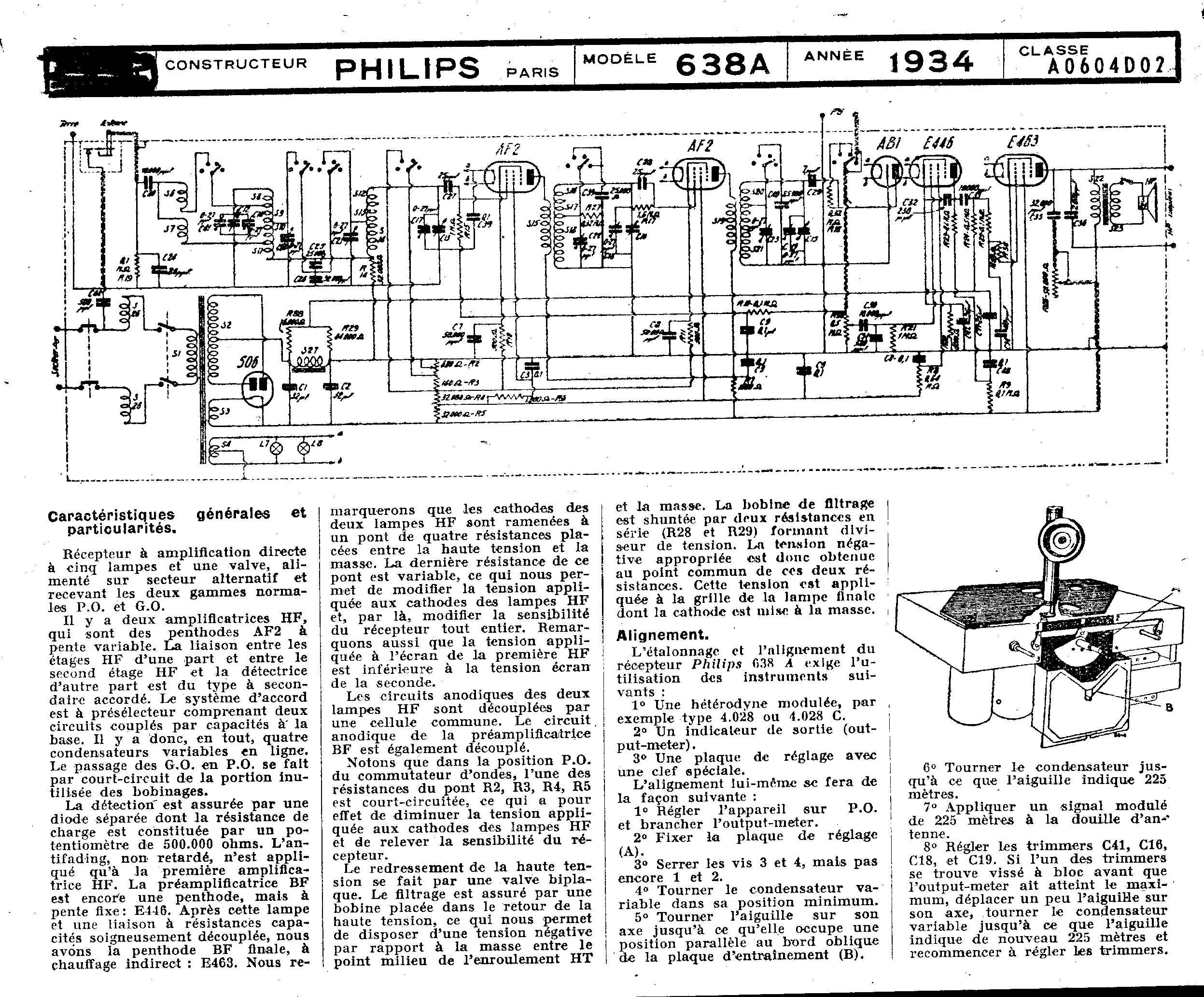 Philips 638 A Schéma (p1)  Schémathèque de Toute la Radio