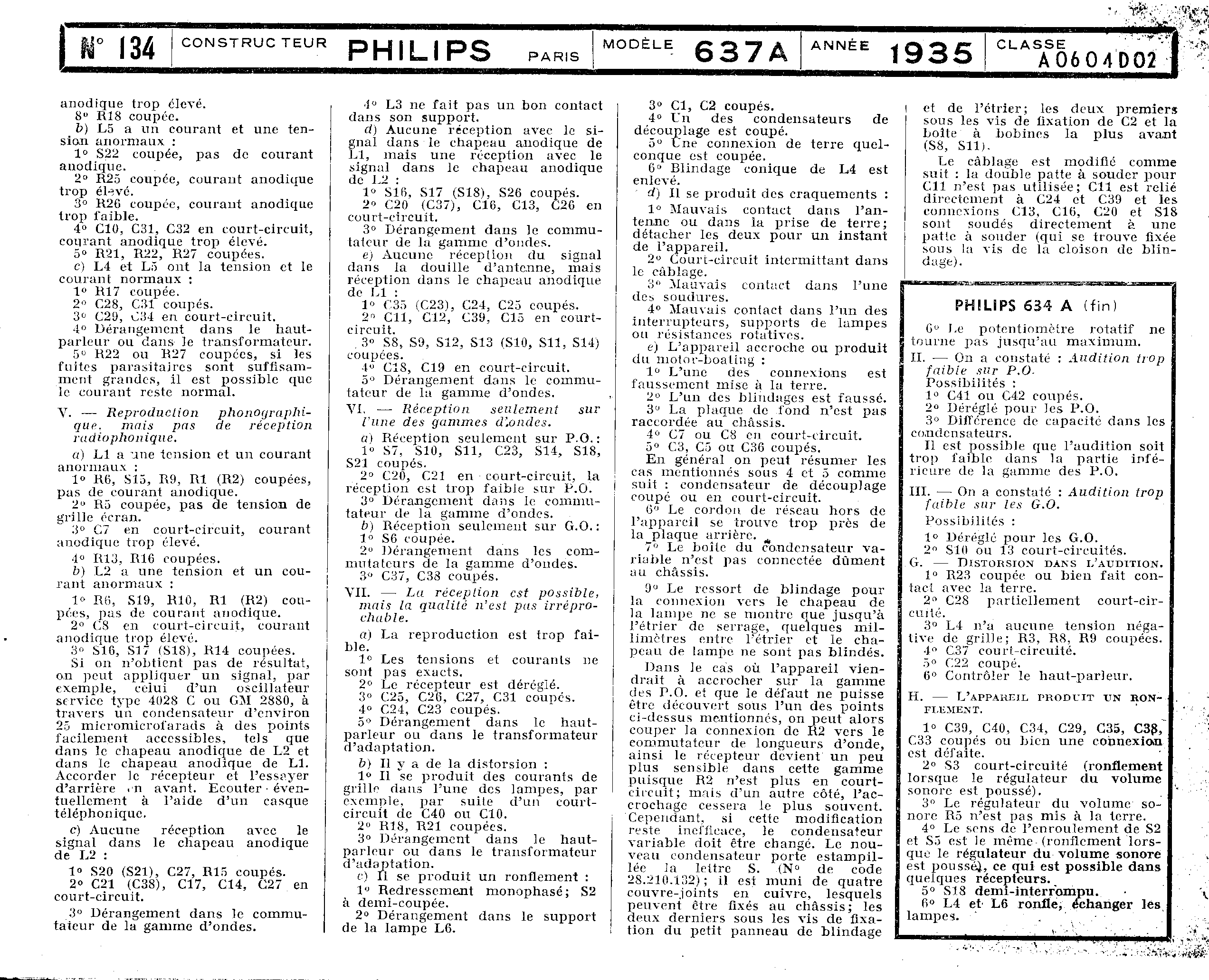 Philips 637 A Schéma (p2) Schémathèque de Toute la Radio