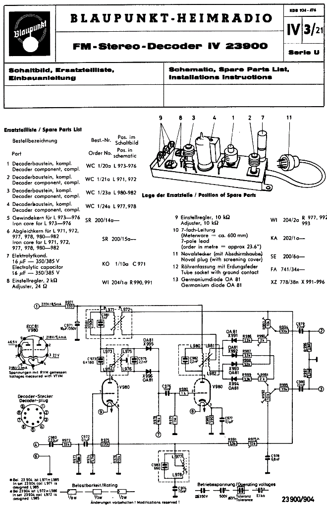 23 900  FM Stereo Decoder IV