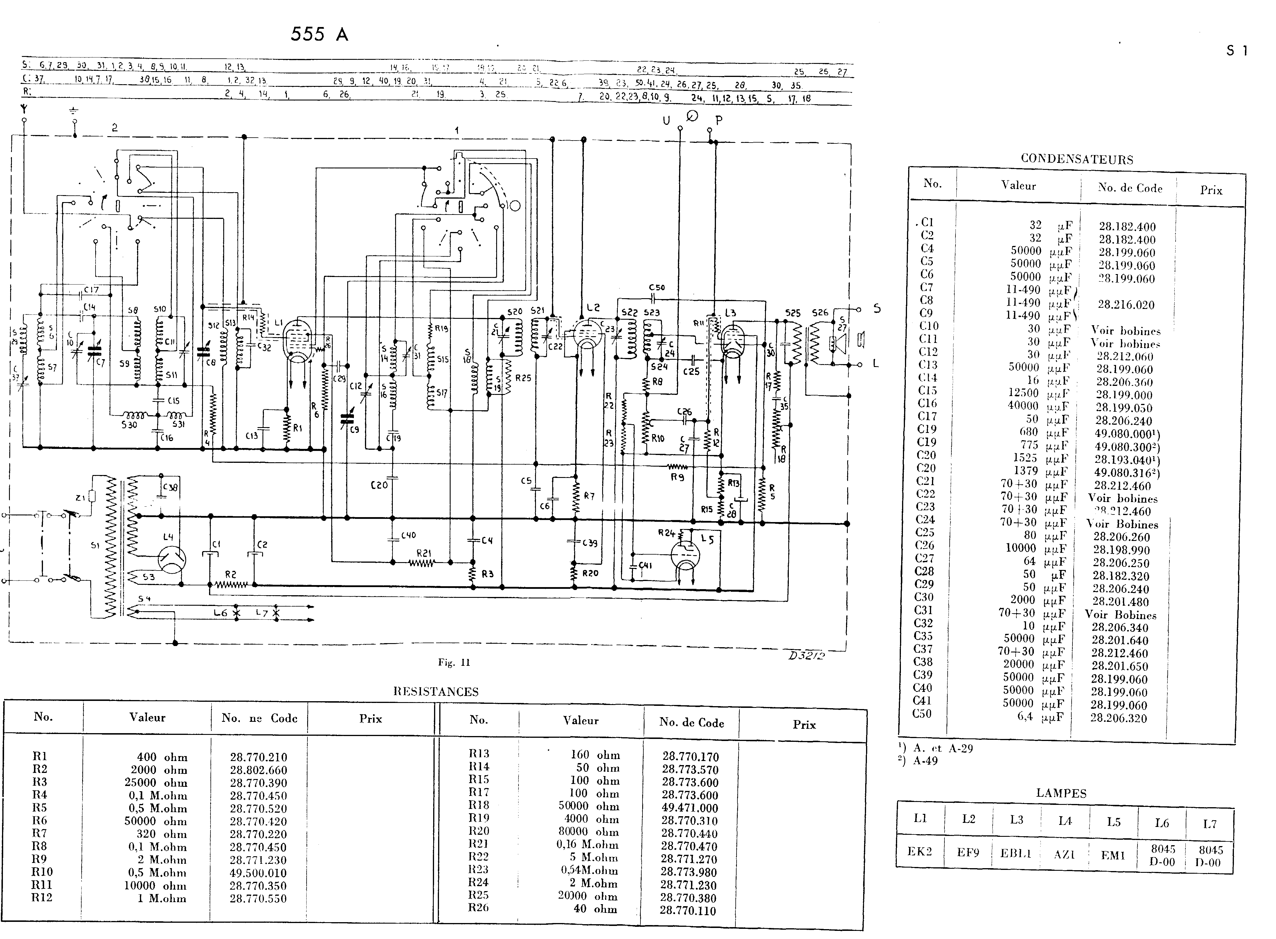 Philips 555 A /29 /49 Schéma