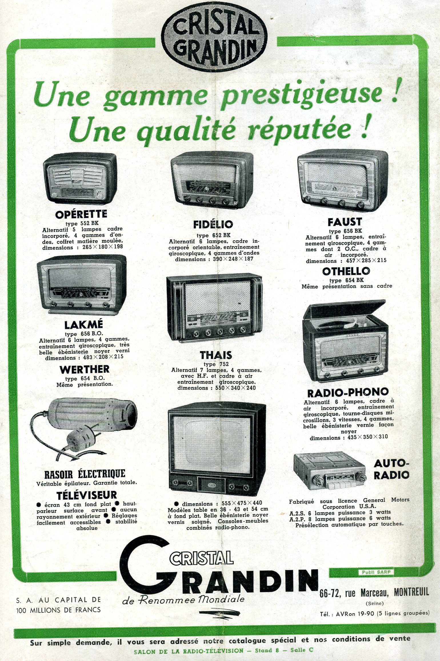 La gamme 1954