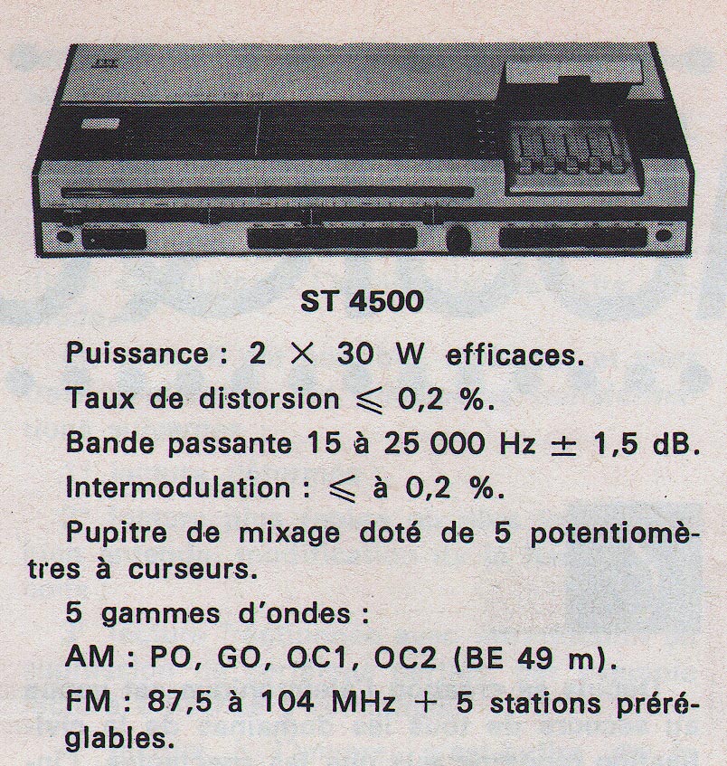 ITT Schaub-Lorenz Stereo 4500 HiFi Regie • Publicité