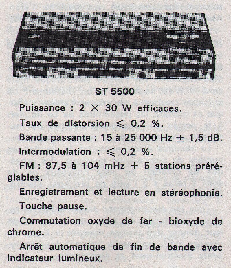 ITT Schaub-Lorenz Stereo 5500 HiFi Cassette • Publicité