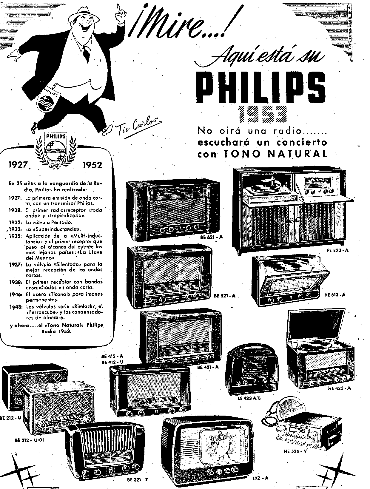Philips Espagne saison 1953 Publicité