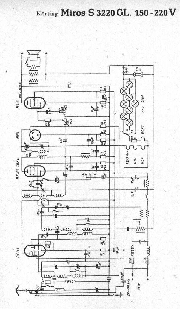 Körting S 3220 GL Miros 150 - 220 V continu Schéma