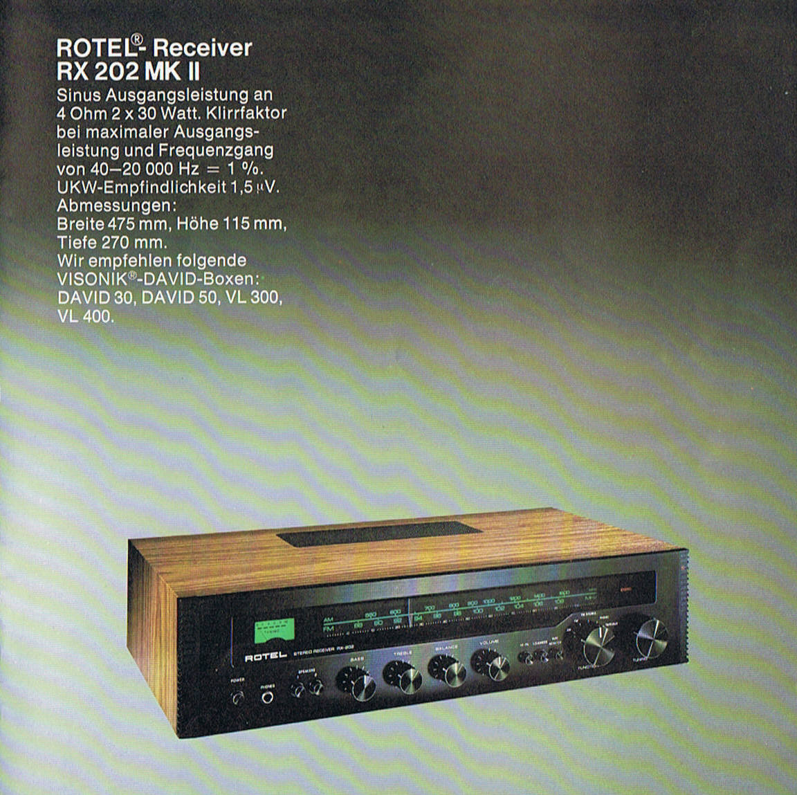 Rotel RX-202 MK II • Extrait de catalogue