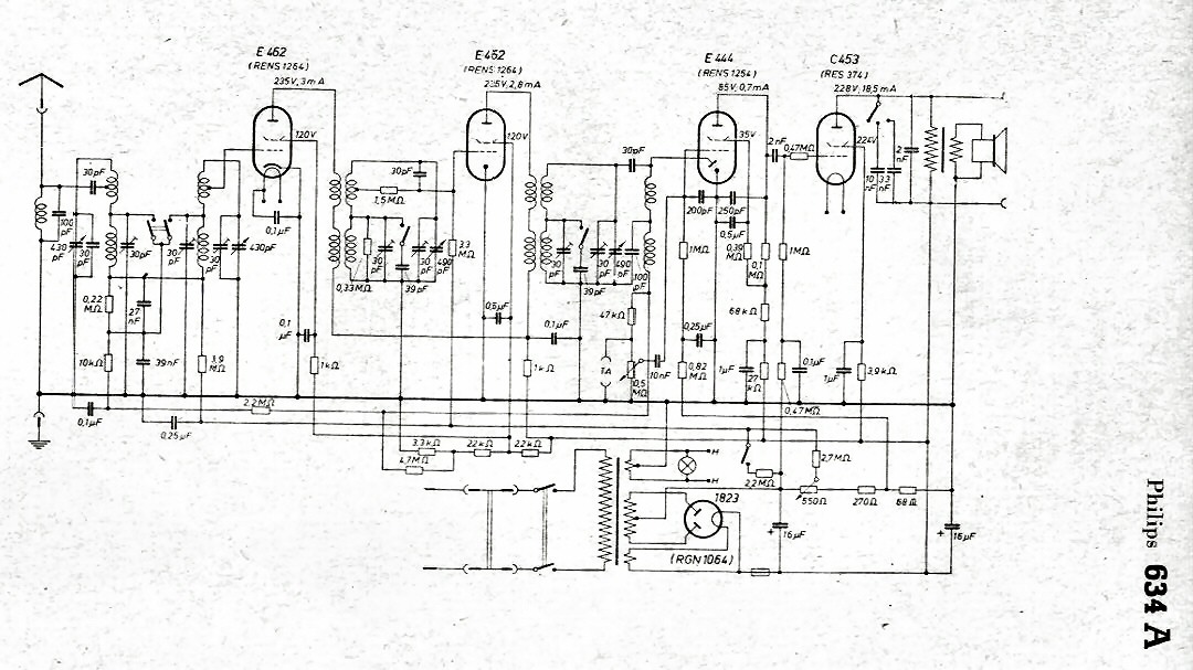 Philips 634 A Schéma allemand