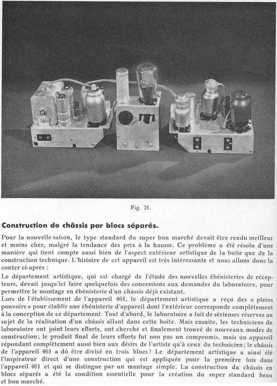 Philips 461 A Extrait brochure "Les postes Philips de 1937"
