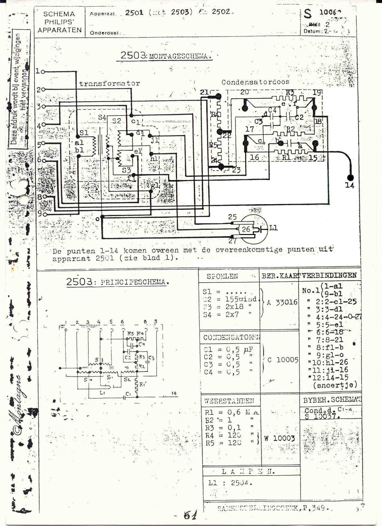 Philips 2503 Schéma Philips-Service (original)