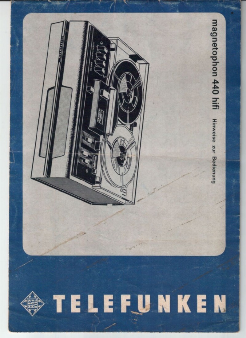 Telefunken Magnetophon 440 HiFi • Couverture du mode d'emploi