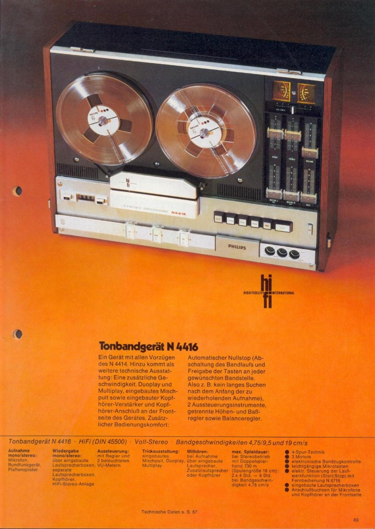 Philips N 4416 • Extrait de catalogue allemand