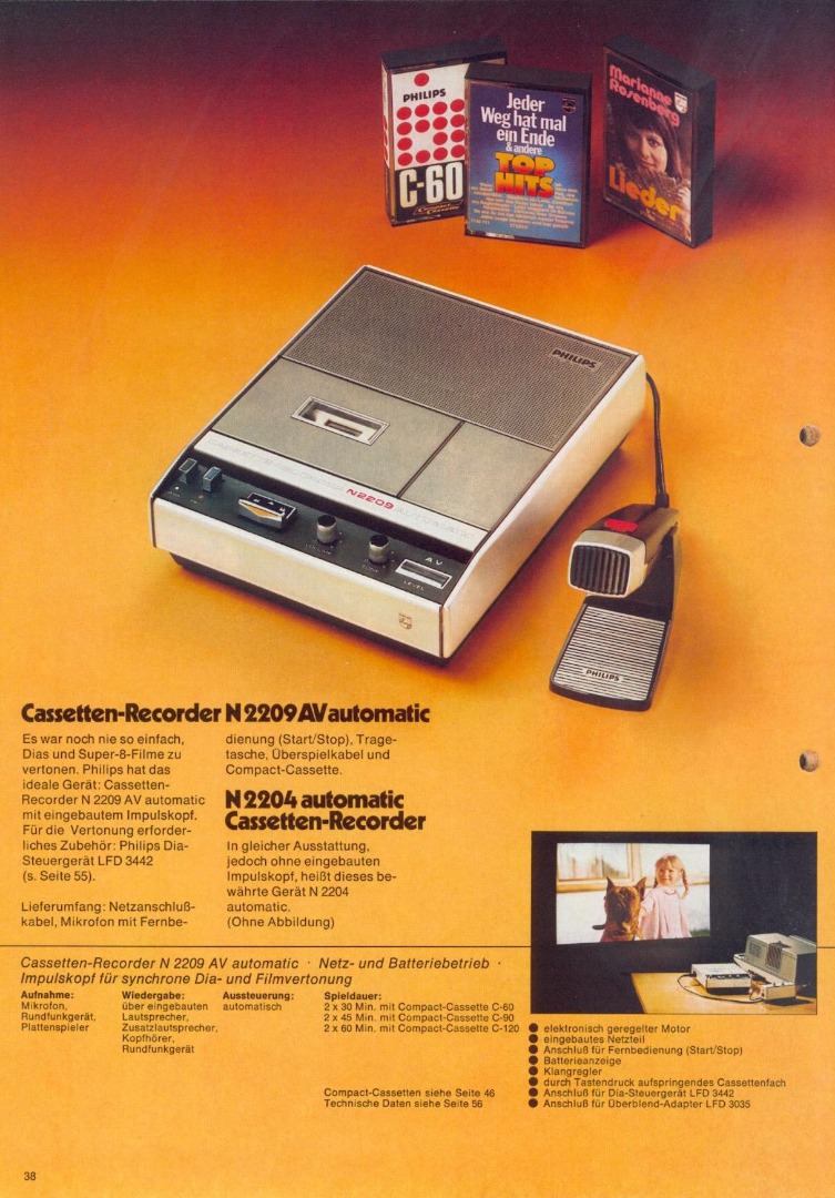 Philips N 2209 • Extrait de catalogue allemand