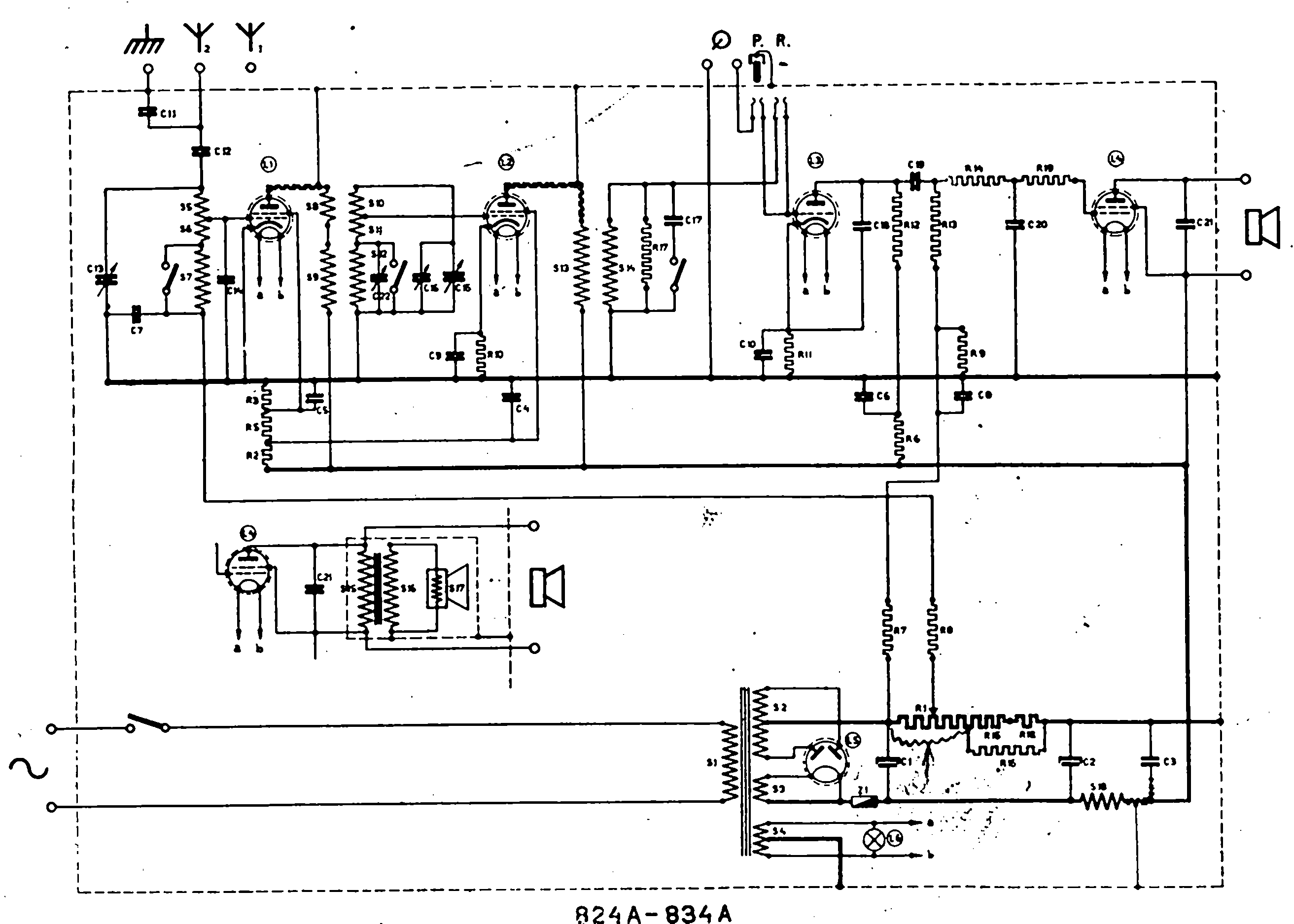 Philips 824 A et 834 A Schéma