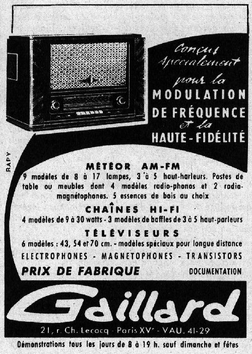 Météor AM/FM, chaines