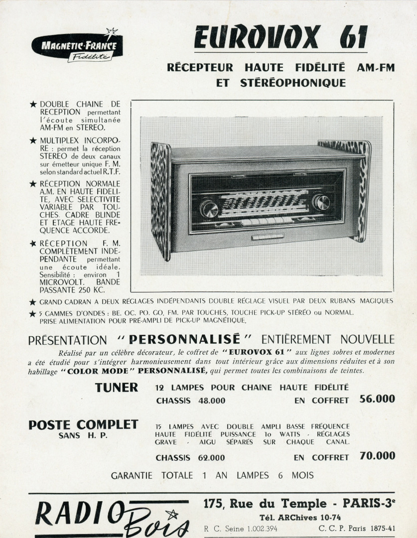 Magnétic-France Tuner Eurovox 61 • Publicité