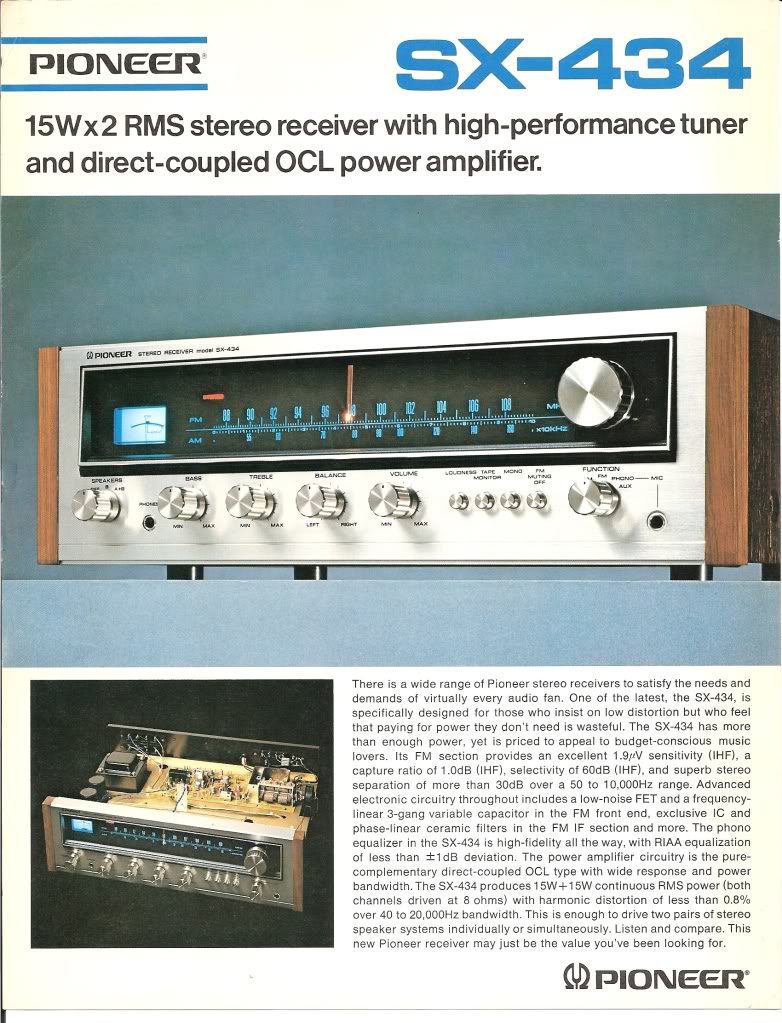 Pioneer SX-434 • Extrait de catalogue
