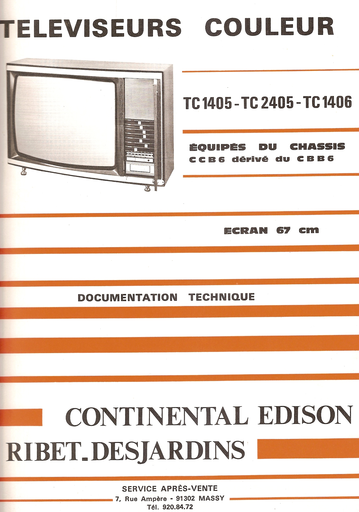 Continental Edison TC 1405, TC 1406, TC 2405 couverture manuel de sce.
