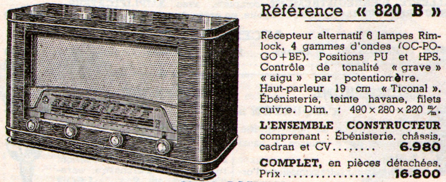 Radio Robur 820 B Publicité - Radio Plans 1954
