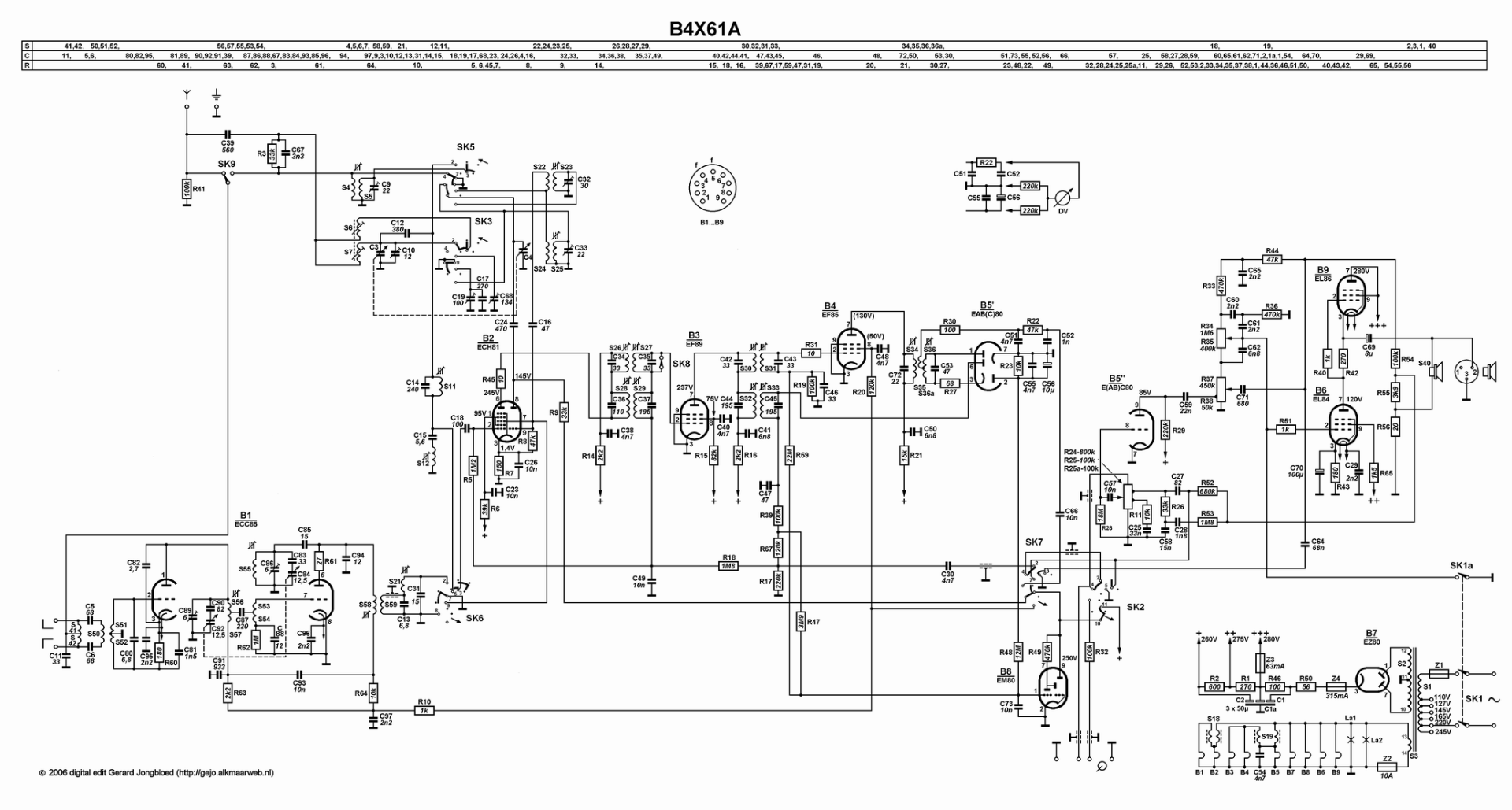 Philips B4X 61 A Schéma