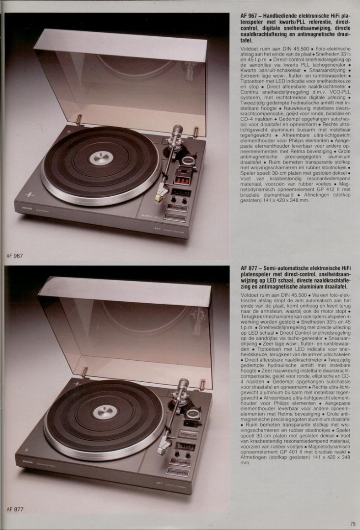 Philips 22 AF 967 et 22 AF 877 • Extrait de catalogue (en allemand)