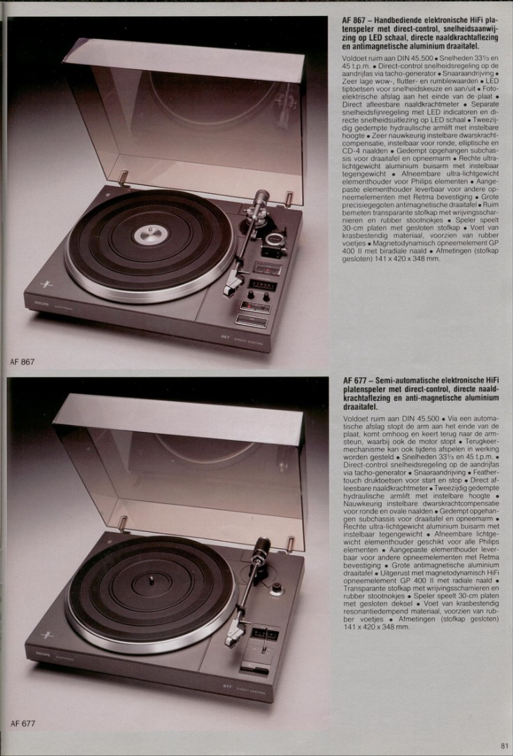 Philips 22 AF 867 et 22 AF 677 • Extrait de catalogue (en allemand)