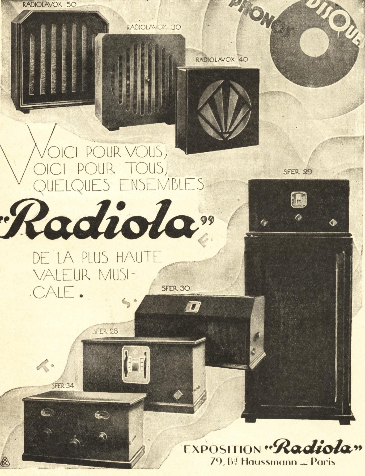 Radiola Publicité Voici pour vous