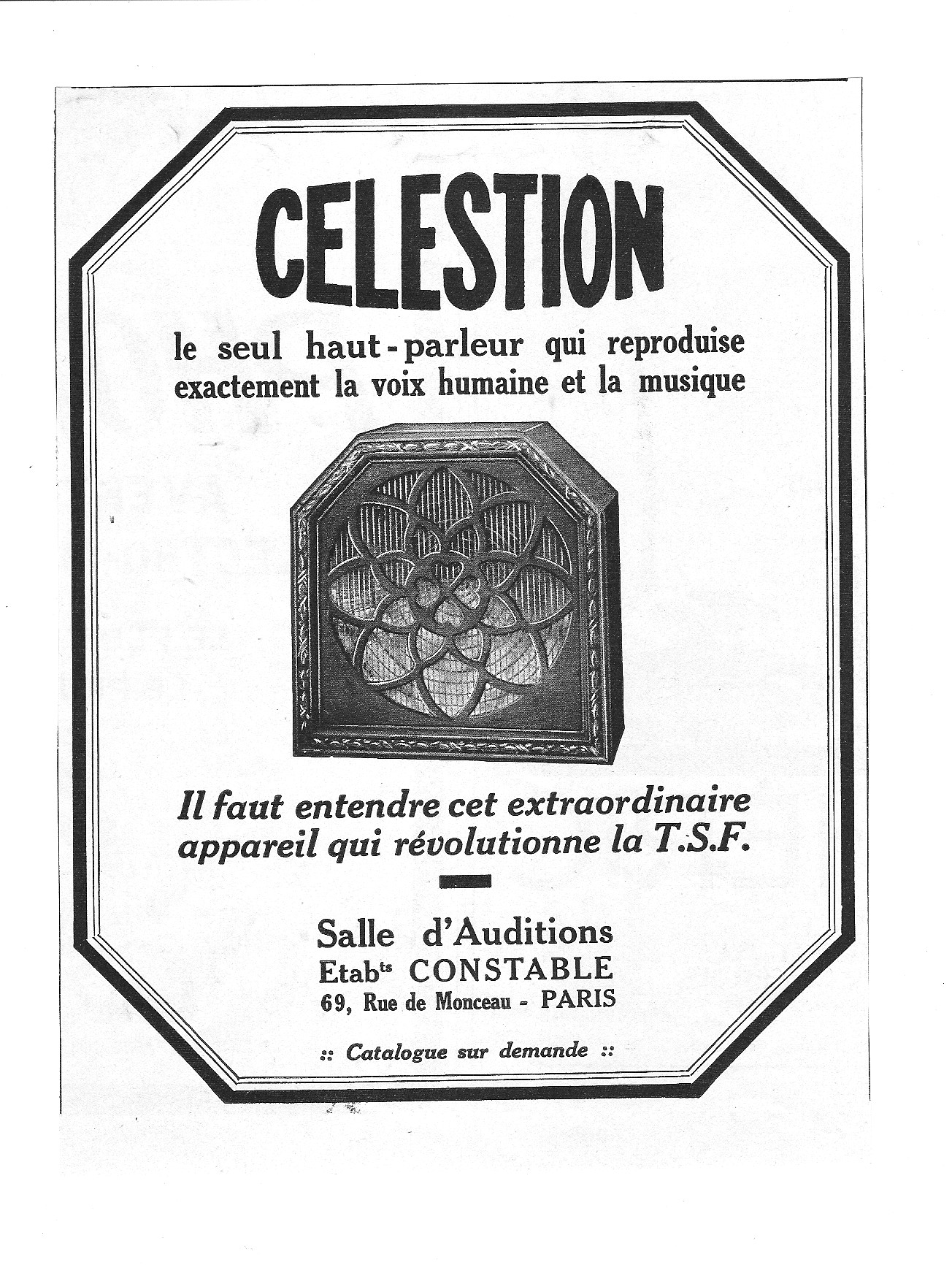 Celestion Publicité - L'Illustration 9 Avril 1927