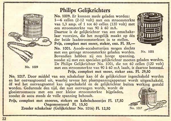 Philips 1001, 1009 et 1017 Publicité néerlandaise
