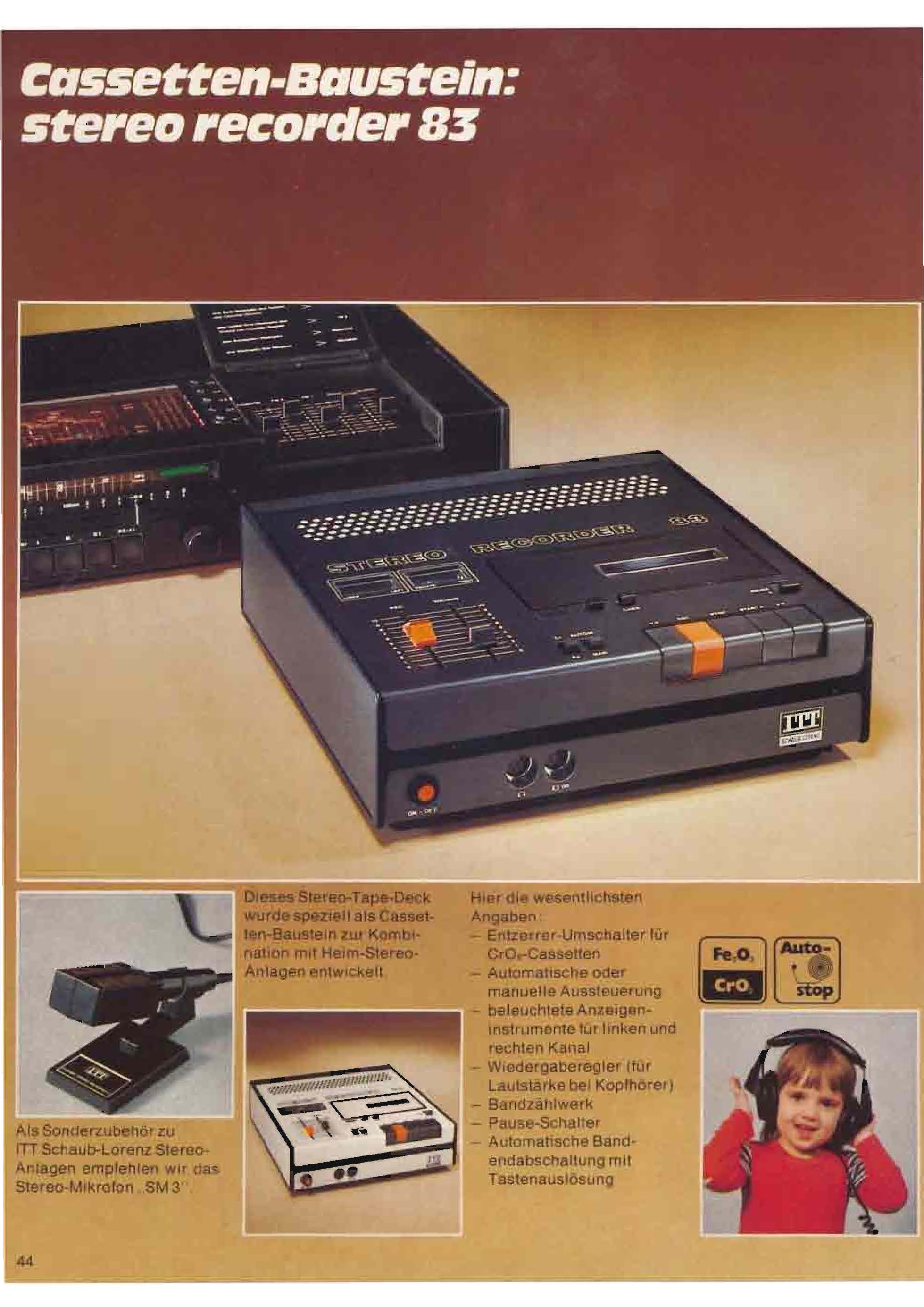 ITT Schaub-Lorenz Stereo Recorder 83 • Extrait de catalogue
