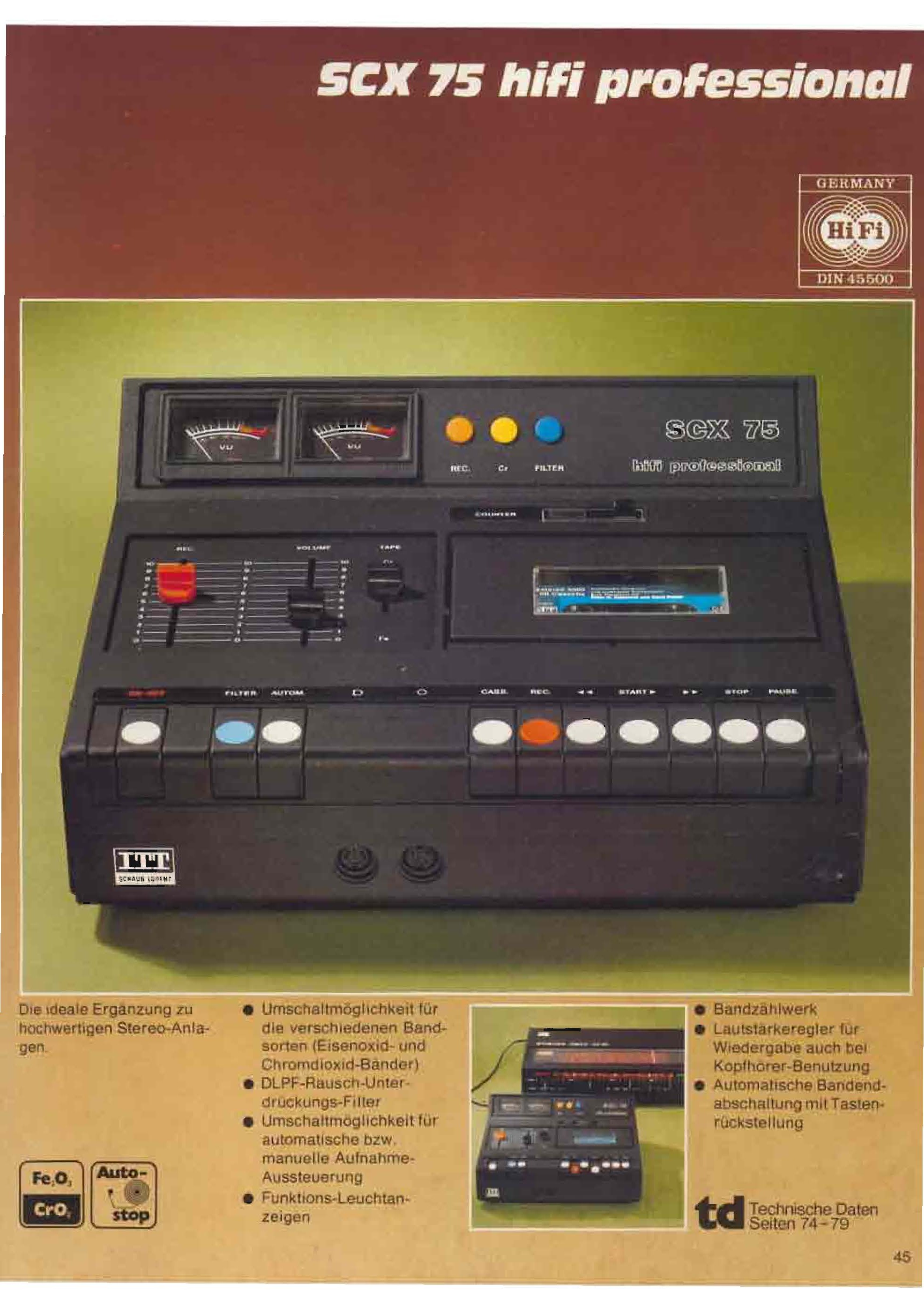ITT Schaub-Lorenz SCX 75 • Extrait de catalogue