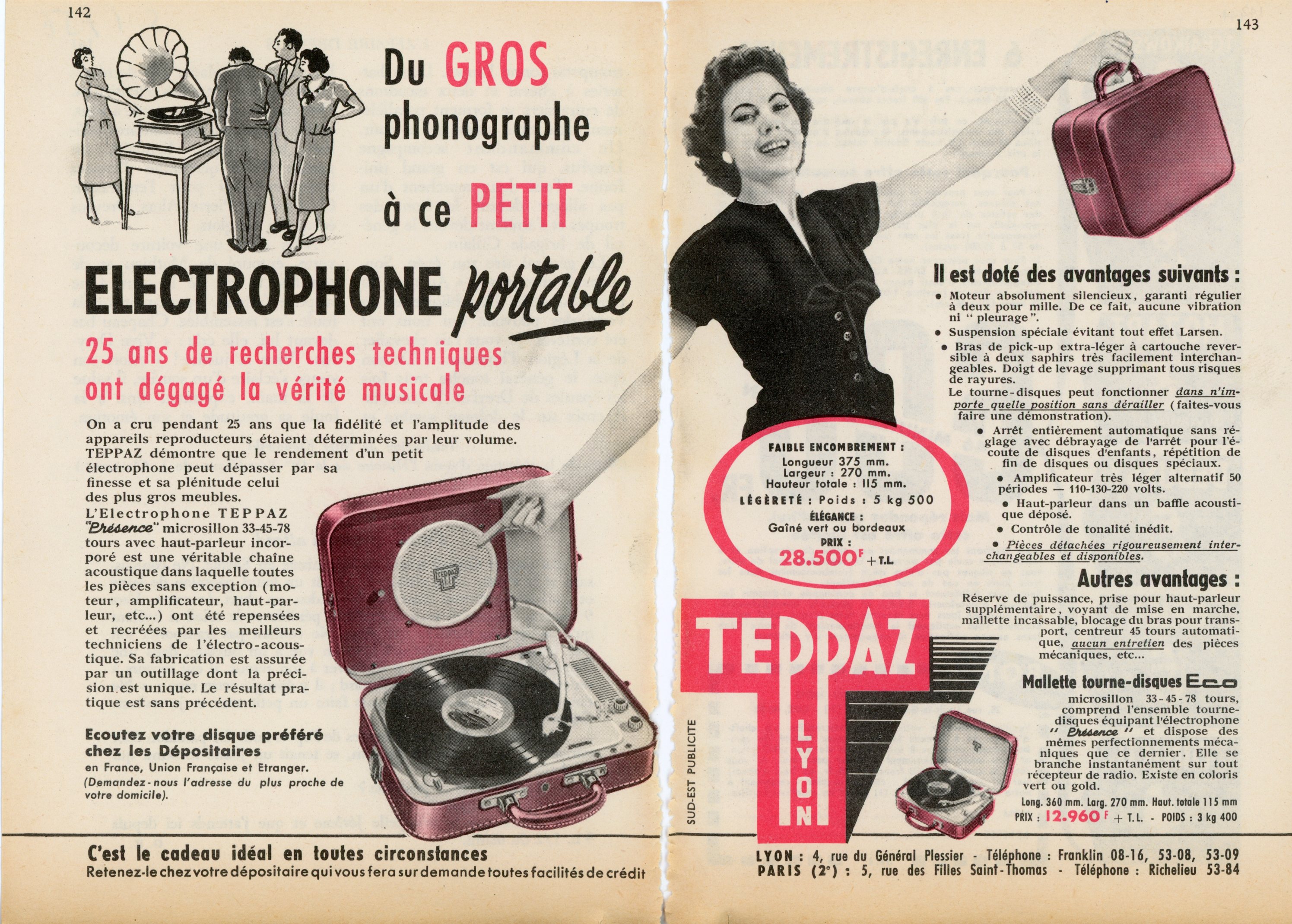 Teppaz Présence et Eco • Publicité - Sélection - janvier 1956