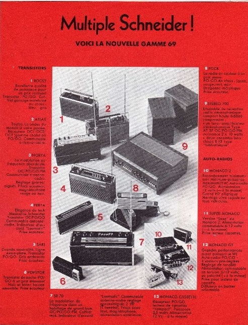 Multiple Schneider, voici la gamme 1969