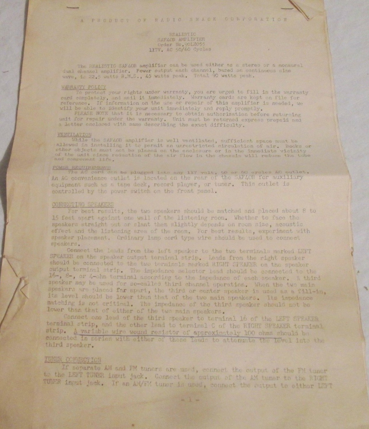 Manuel de service - Service manual