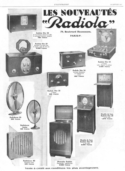 Radiola Publicité  L'illustration 1929