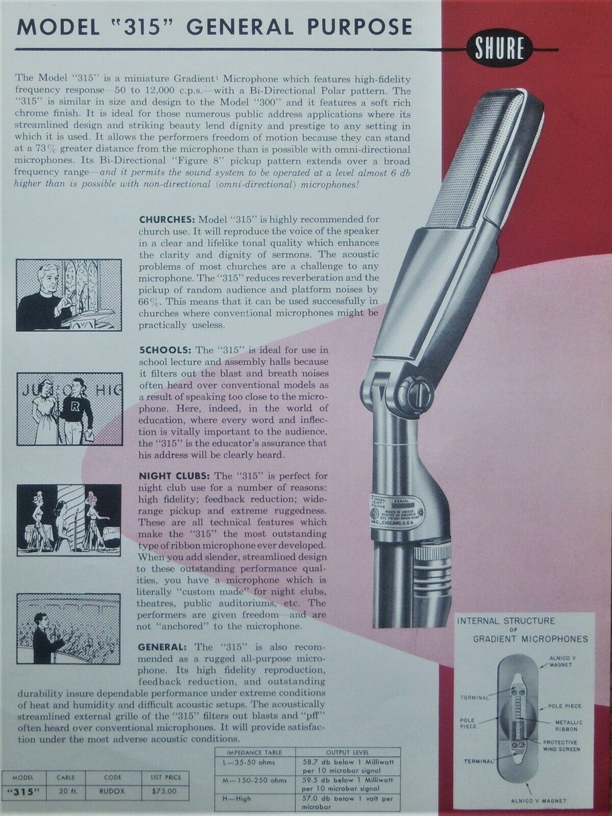 Shure 315 • Extrait de catalogue
