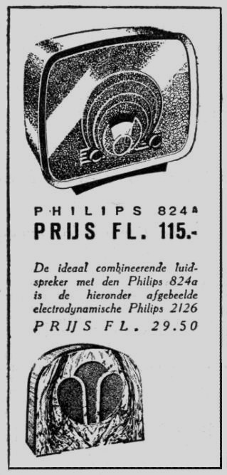 Philips 824 A et haut-parleur 2126 Publicité