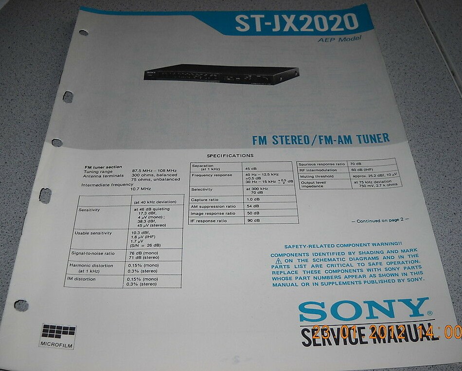 Manuel de service - Service manual