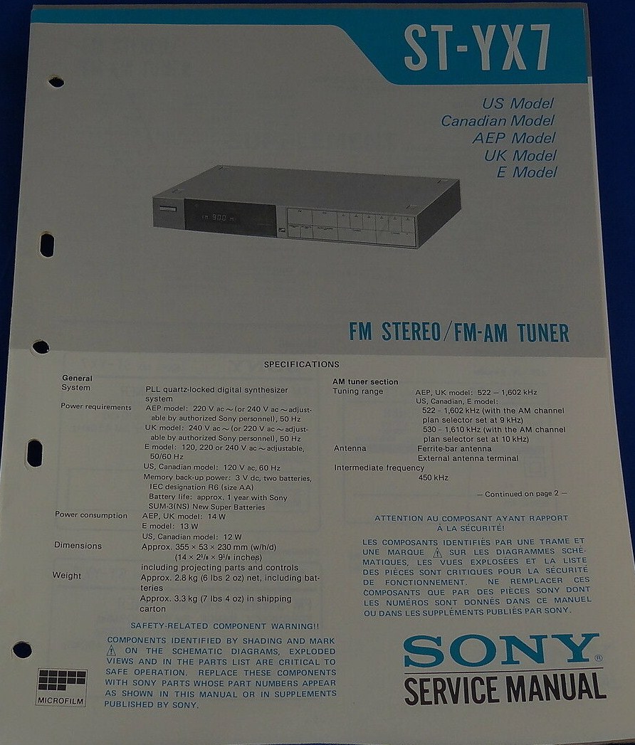 Manuel de service - Service manual
