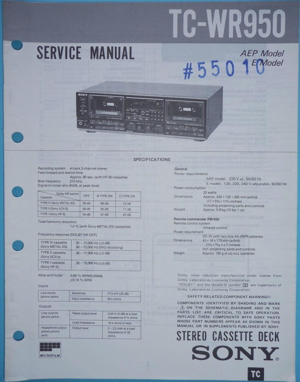 Manuel de service - Service manual