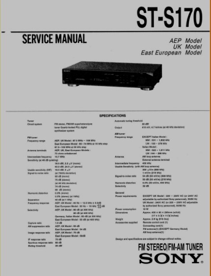 Manuel de service - Service manual