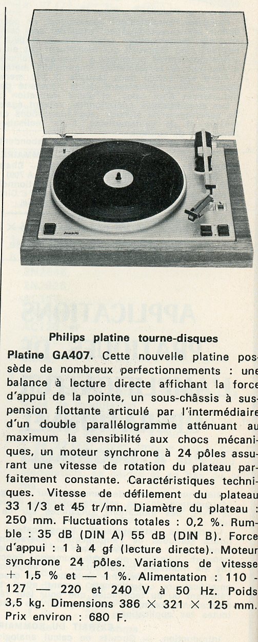 Philips 22 GA 407 • Publicité - Radio Télévision Pratique - août 1973